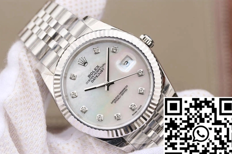 White M126334-0020 Datejust Factory EW Dial Rolex Mother-Of-Pearl 0408